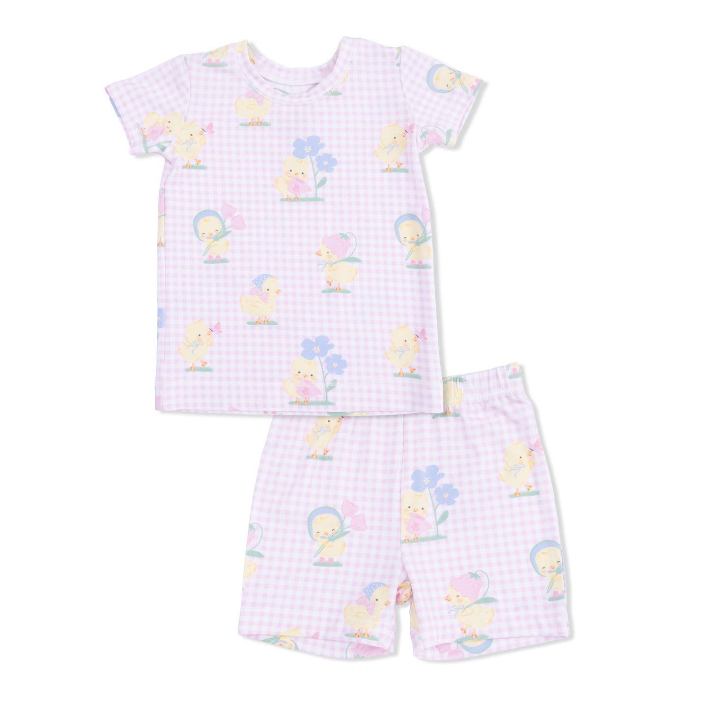 Vintage Spring Ducklings Pink - Loungewear Short Set