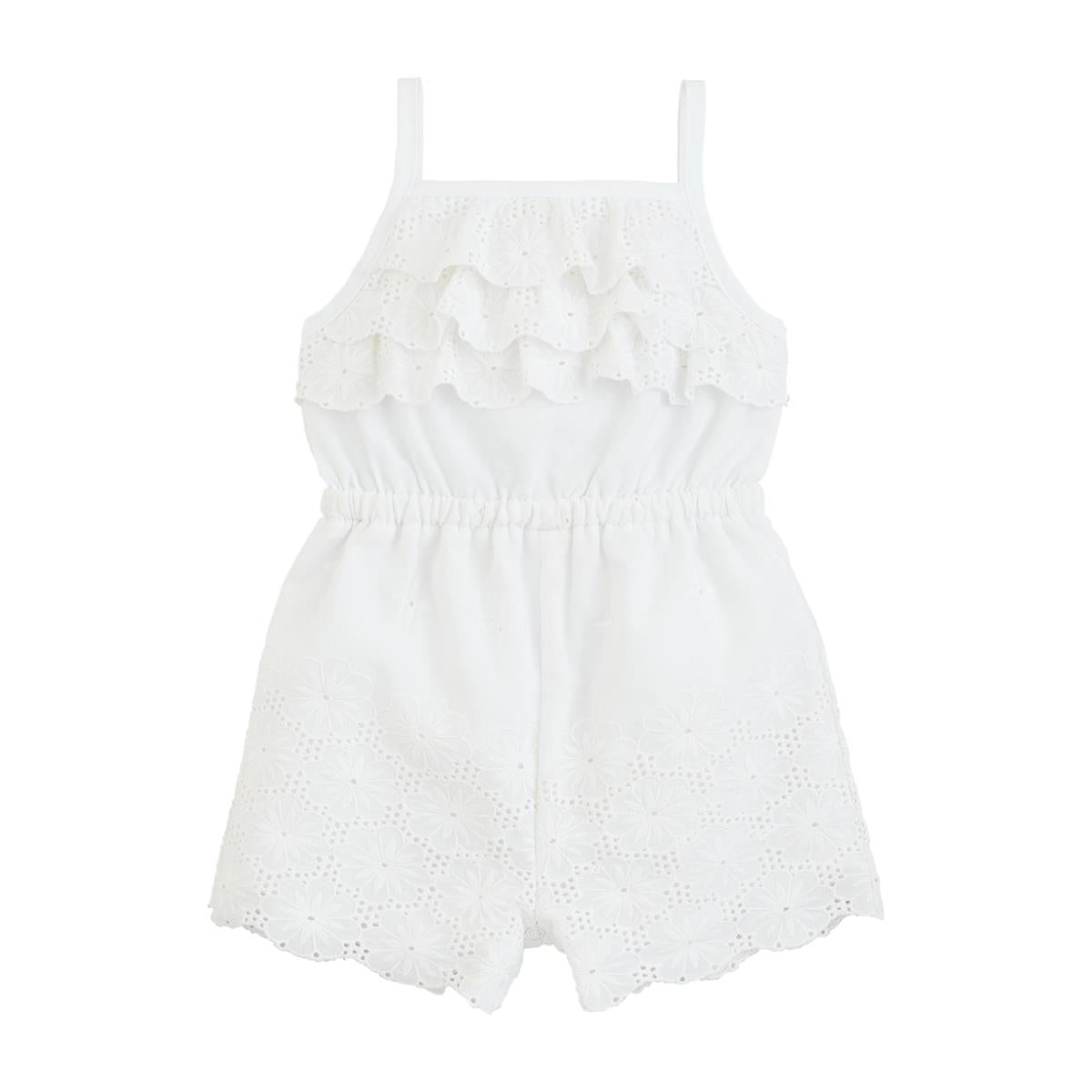 WHITE EYELET ROMPER