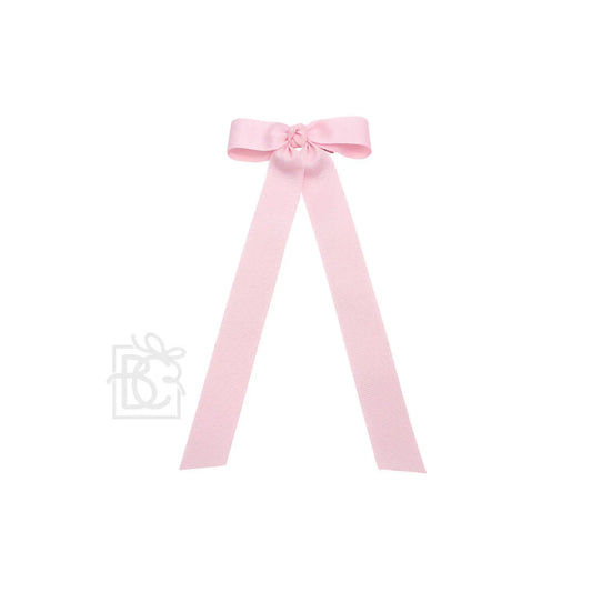 Flat Bow w/ 7" Streamers On Alligator Clip | Light Pink