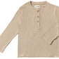 ADAMS RIBBED HENLEY - BEIGE