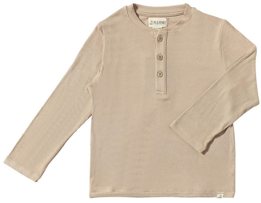 ADAMS RIBBED HENLEY - BEIGE