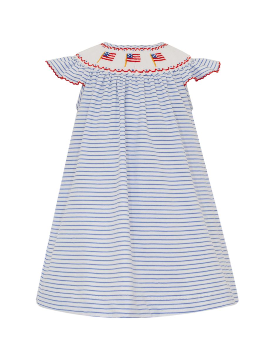 Flags Girls - Blue knit stripe angel wing bishop