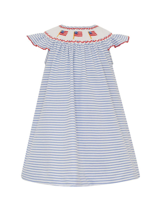 Flags Girls - Blue knit stripe angel wing bishop
