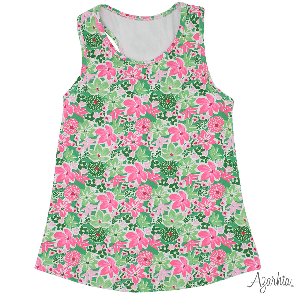 Racer Back Tank Botanical Flowers