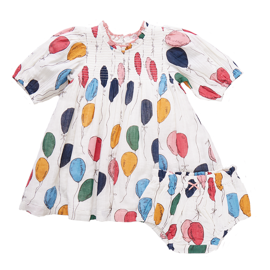 Baby Girls Stevie Puff Sleeve Dress - Balloon Bunches