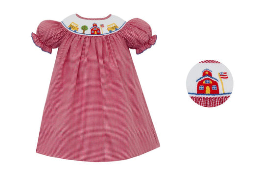 BACK TO SCHOOL GIRL´S - Red gingham bishop
