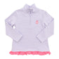 1/4 Zip Ruffle Pullover- Ballet Shoes