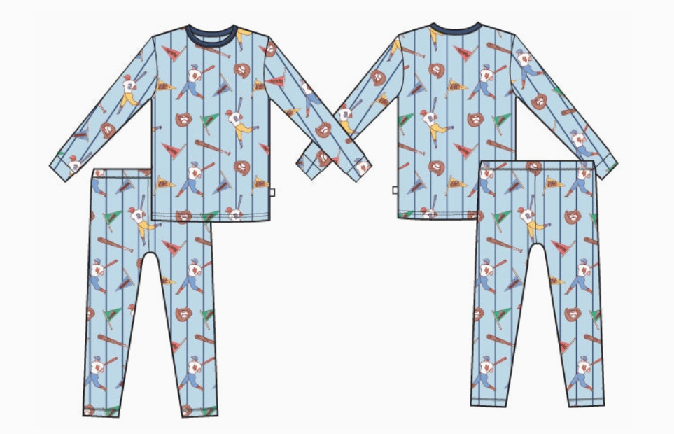 Batter Up Long Sleeve Jammies Set