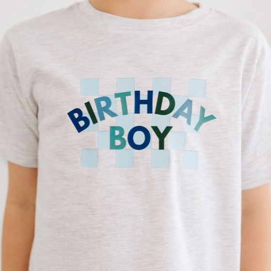 Birthday Boy Checker Short Sleeve T-Shirt