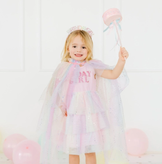 Birthday Girl Fairy Dust Short Sleeve Tutu Dress