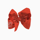 5.5" Glitter Metallic Bow On Clip - Red