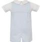 Lt.blue knit boy's jon jon set w/ white knit shirt