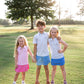 Girls Sleeveless Pro Performance Polo Shirt in Clear Sky Stripe