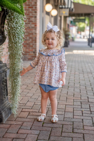 Layla Pink & Blue Floral Bloomer Set
