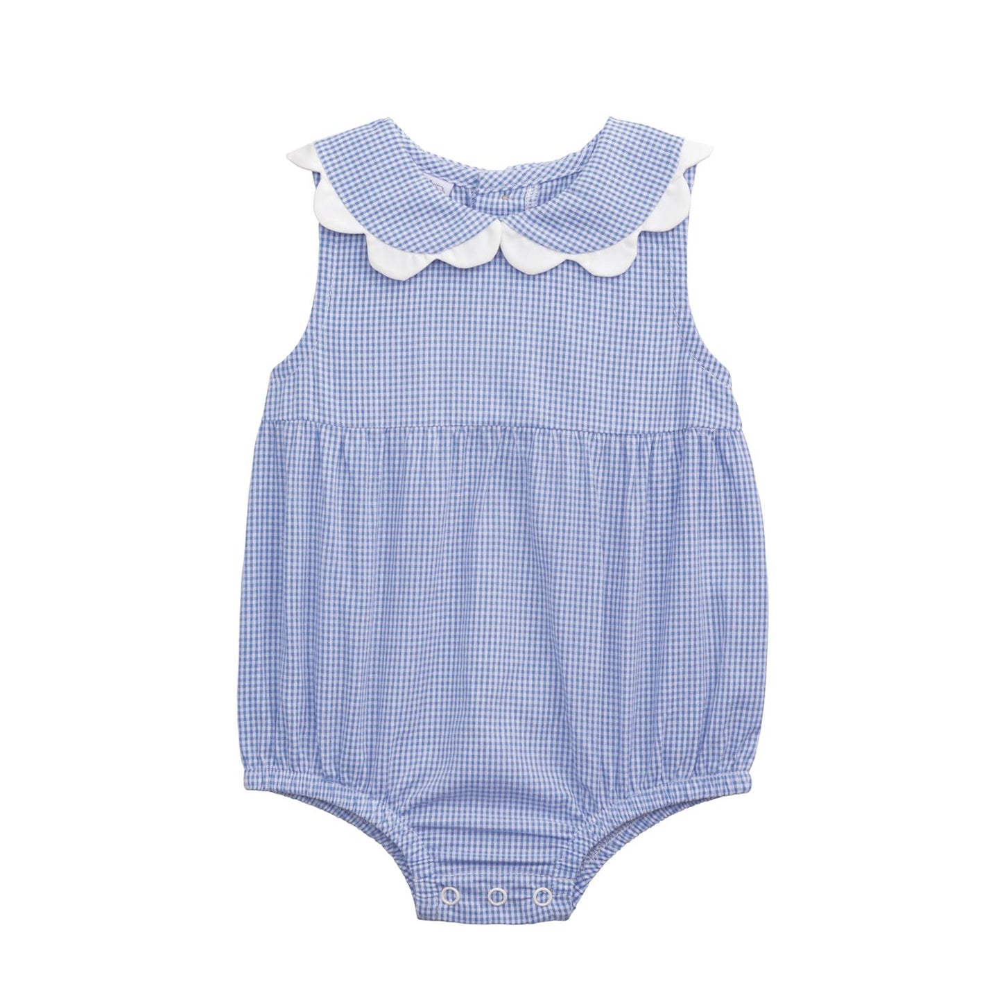 Blue Gingham Scallop Bubble
