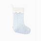 Blue Quilted Seersucker Scalloped Stocking