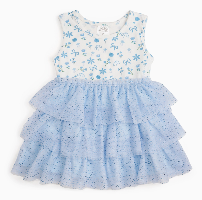 Sky Floral Tank Tutu Dress