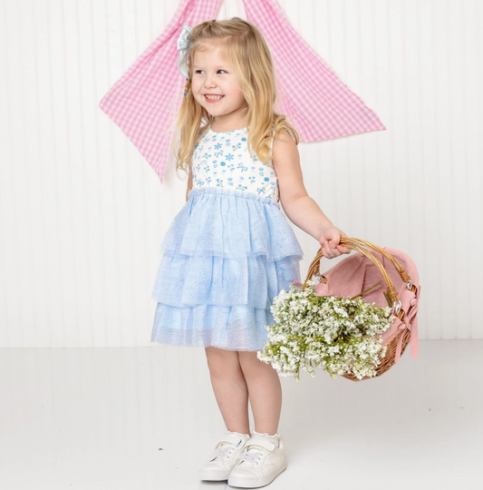 Sky Floral Tank Tutu Dress