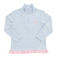 1/4 Zip Ruffle Pullover- Bow