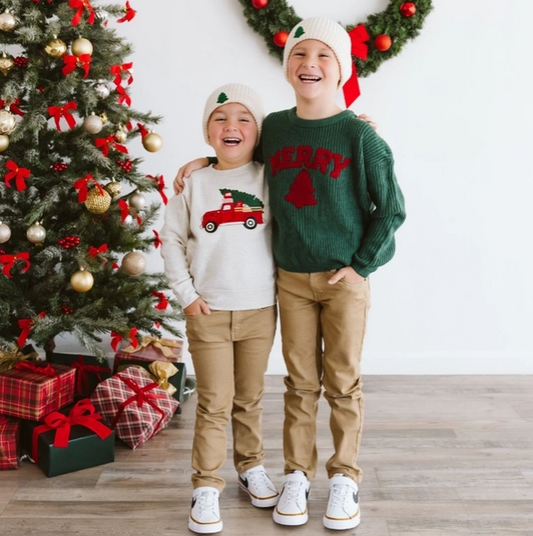Merry Patch Christmas Knit Sweater