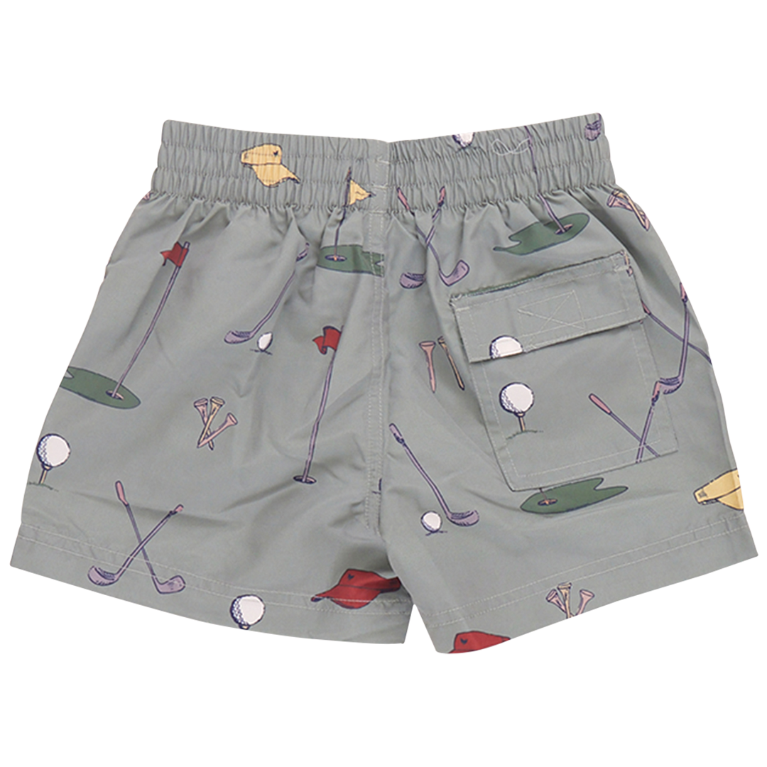 Baby Boys Swim Trunk - Green Golf Tournament