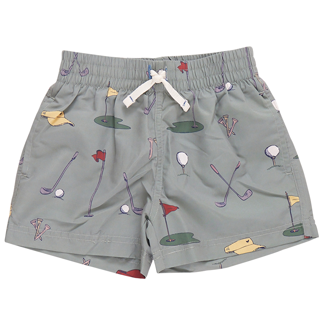 Baby Boys Swim Trunk - Green Golf Tournament