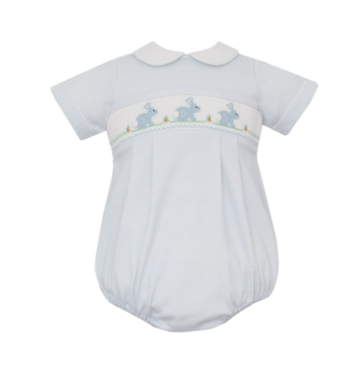 BUNNY BOY´S - Lt.blue knit stripe boy's bubble