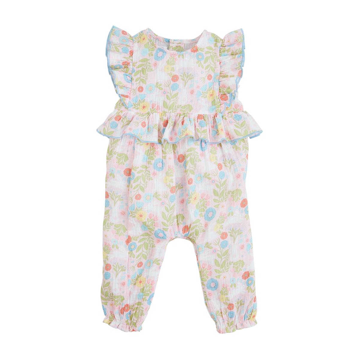 GAUZE BUNNY PRINT ROMPER