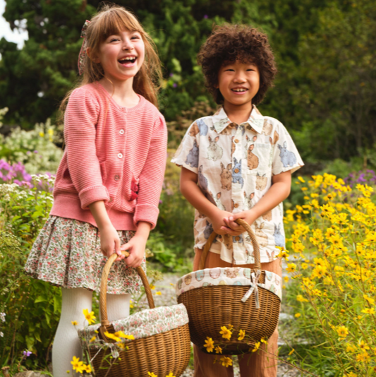 boys jack shirt - blue vintage bunnies