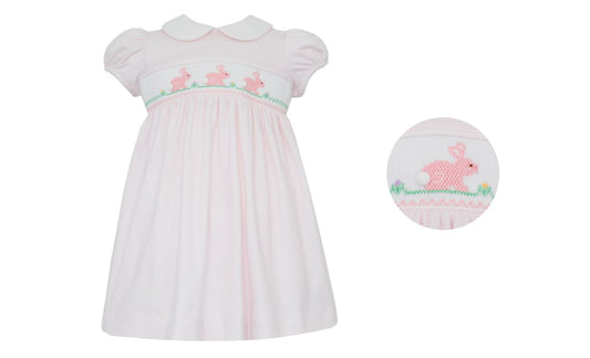 BUNNY GIRL´S - Pink knit stripe dress