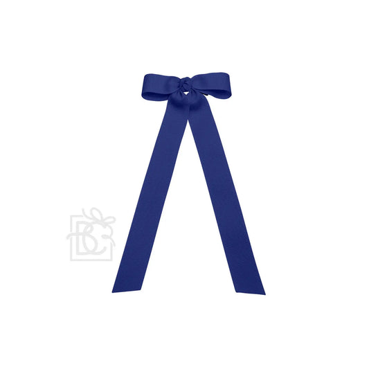 Flat Bow w/ 7" Streamers On Alligator Clip | Navy