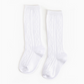 White Cable Knit Knee High Socks