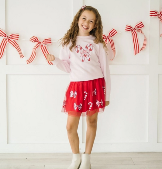Candy Cane Coquette Sequin Christmas Tutu