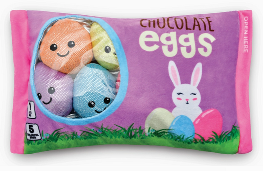 Chocolate Easter Egg Buddies Packaging Fleece Plush