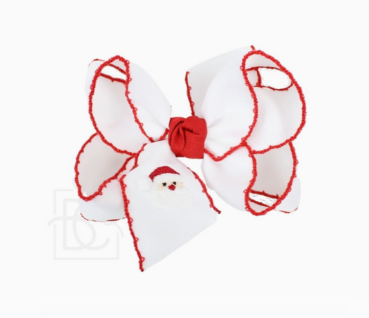 Embroidered Santa Crochet Edge Bows