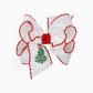 Embroidered Christmas Tree Crochet Edge Bows