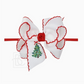 1/4"Pantyhose Headband W/Embroidered Tree Crochet Edge Bow