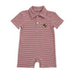 Football Polo Romper- Crimson