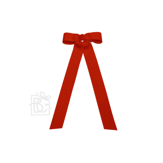 Flat Bow w/ 7" Streamers On Alligator Clip | Red
