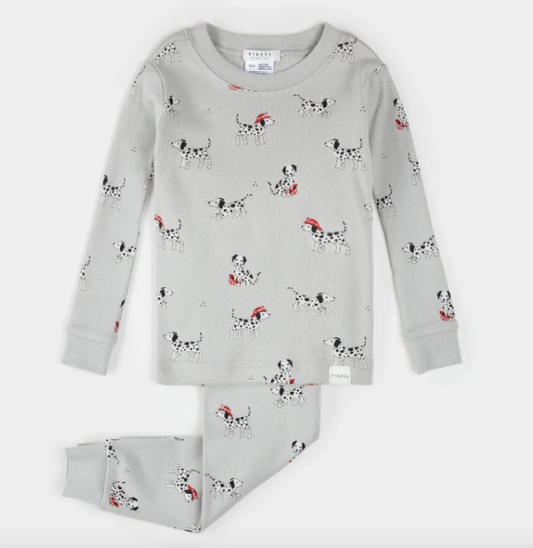 Firefighter Dalmatian Print on Light Grey PJ