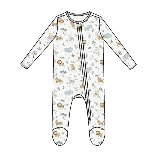 Delicate Safari 2 Way Zipper Footie