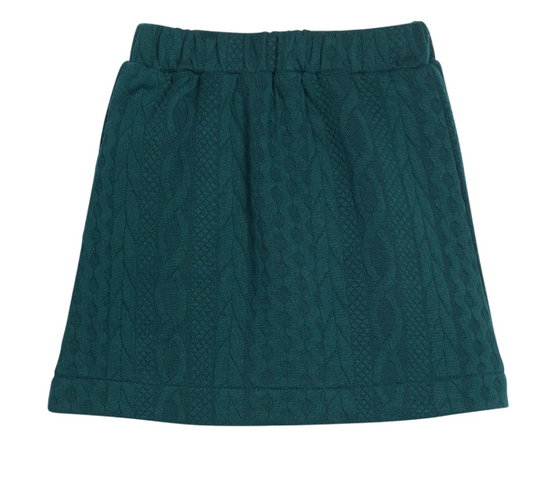 Quilted Mini Skirt - Emerald Cable