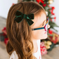 Emerald Green Velvet Bow Christmas Clip