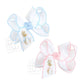 EMBROIDERED PETUNIA RABBIT 4.5" LARGE CROCHET EDGE BOWS