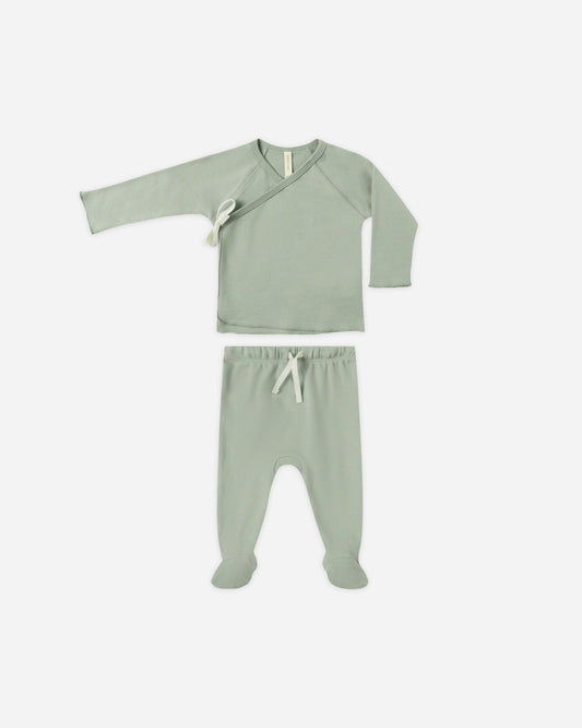 Wrap Top + Footed Pant Set || Fern