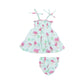Flamingos Tie Strap Smocked Sun Dress