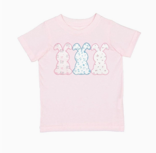 Floral Bunny Patch Easter Short Sleeve T-Shirt