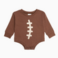 Football Lace Patch Long Sleeve Romper