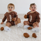 Football Lace Patch Long Sleeve Romper
