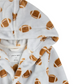 Football Print on Light Grey Plush Robe